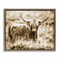 Stupell Industries Vintage Cow In Pasture Framed Floater Canvas Wall Art